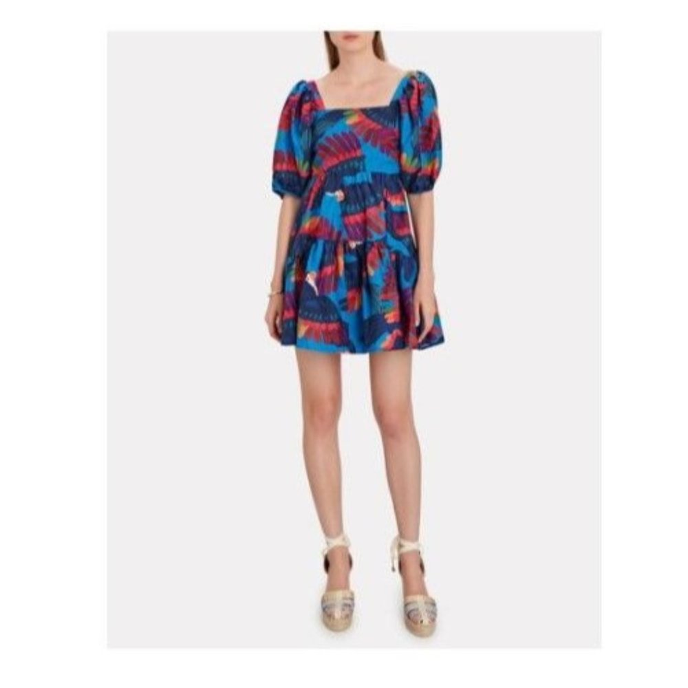 Farm Rio Rainbow Macaw Mini Dress Size Small
